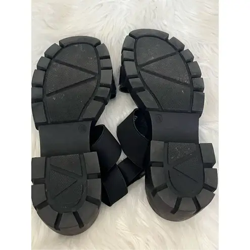 Madden Girl  Harly Sandals Black Strappy Platform Chunky Lug Heel  7.5