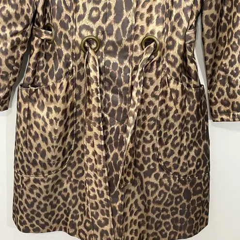 Preston & York Animal Print Belted Trench Coat Women's Size 8