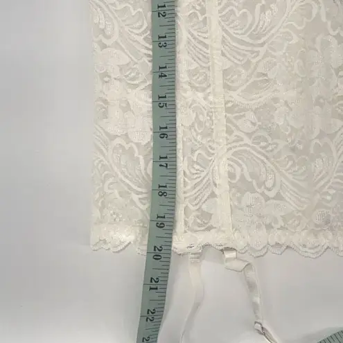 Rhonda Shear Womens Laced Sweetheart Neckline Bustier Bra Cream Size Large