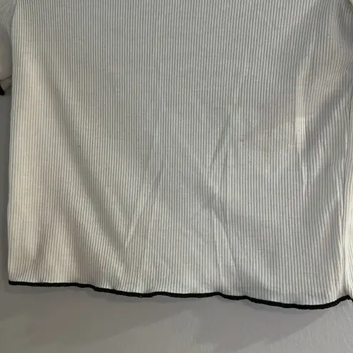 ZARA  Ribbed Lettuce Trim Tshirt