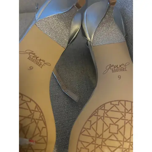 Dash Kitten Heel by Jewel BADGLEY MISCHKA Adorned Open Toe, S84 Silver Size 9