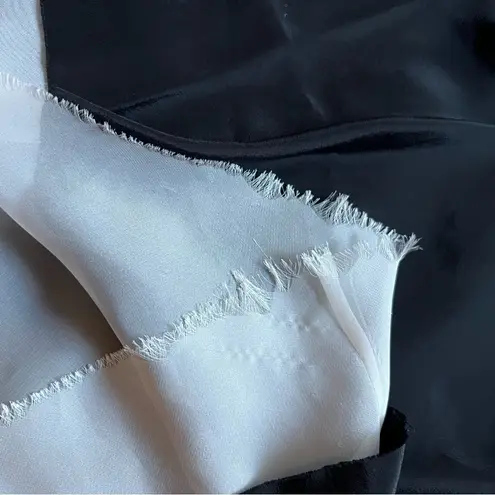 Ksubi Cowl Neck Colorblock Spaghetti Strap Tank Top in Black White Size Small