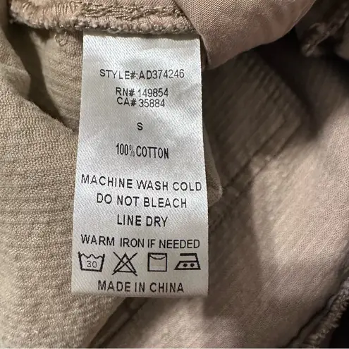 Sadie & Sage Pant Womens Small Tan Pull On Corduroy Preppy‎ Straight High Rise