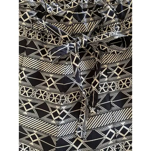 KAVU Tiba Black Beige Geo-Print Pants size Medium