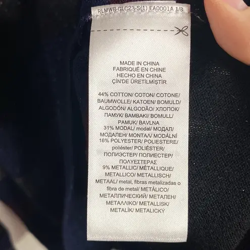 Lauren Ralph Lauren shimmering colorblock striped mockneck sweater size L Blue Size L