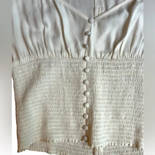 Reformation  blouse Cashew top in Gossamer Off White Sweetheart Neckline Size XL
