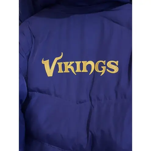 Reebok Minnesota Vikings  Puffer Jacket NFL Team Apparel Faux Fur Hood Size Large