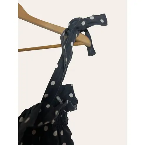 DL1961 Dennet Tie-Strap Polka-Dot Print Ruffled Cropped Tank Top Size Medium