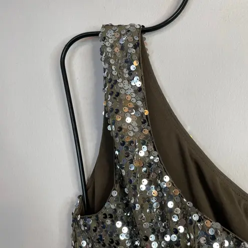 Lily Rose Silver Sequin Stretch One Shoulder Mini Disco Ball Dress Juniors L New Size L