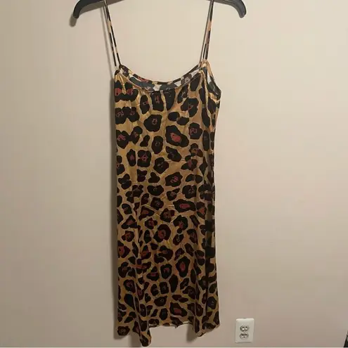 LPA Revolve x Leopard Slip Silk Dress in Painted Leopard- Size XS
