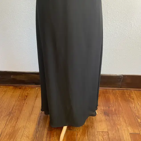 Rhapsody Vintage 90’s Solid Black Velvet Cowl Back Full Length Formal Dress