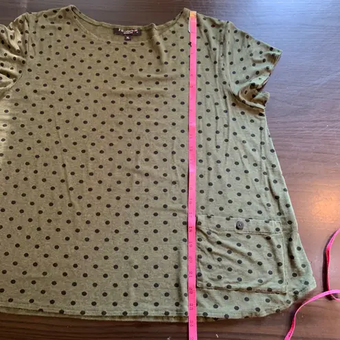 FH Clothing Co. Polka Dot Top with Pocket Casual Green XL Funky USA Comfy Artsy