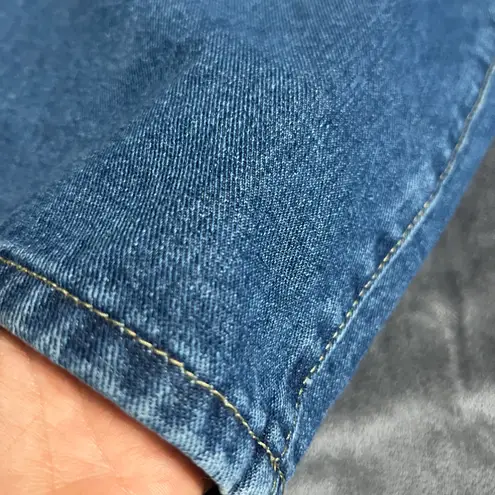 High Waist Wide Leg Mom Jeans Casual Denim Pants High Rise flare pants boyfriend Blue Size XS