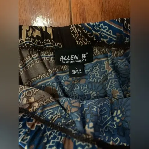 NWT Allen B by Allen Schwartz Womens Brown Blue Dress size Large Strapless‎