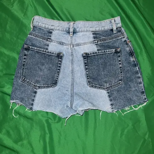 PacSun High Rise Icon Blue Jean Shorts with Two-Tone Design size 27