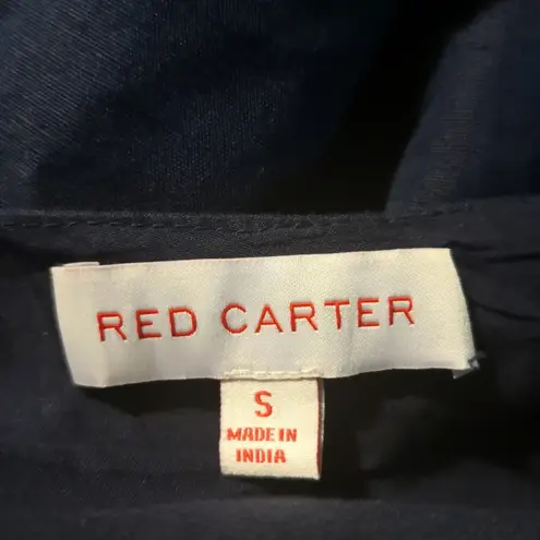 Red Carter Embroidered Linen Cold Shoulder V Neck Midi Dress S Costal Cowgirl