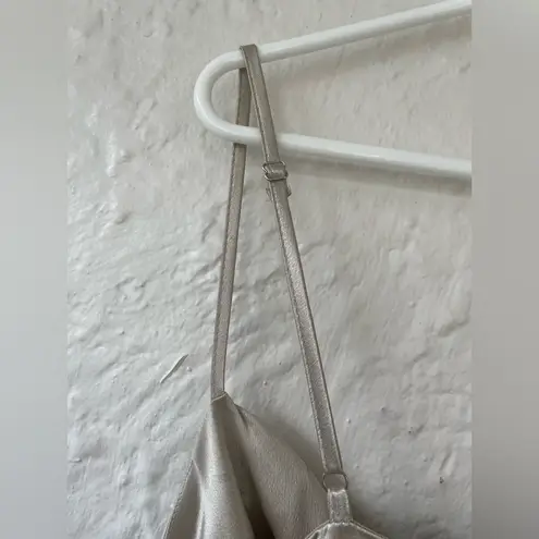 Birdy Grey Lydia Dress Shiny Satin Champagne, mermaid skirt, cowl neck; size 3X