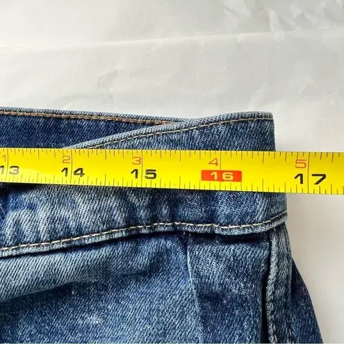 J Crew Jeans Vintage Straight Blue Wash Denim Distressed Size 31T Tall Stripe