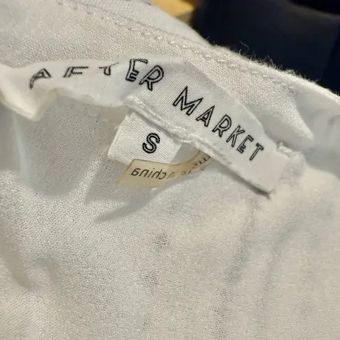 After Market White and Blue Plunge Neck Backless Mini Dress Size Small