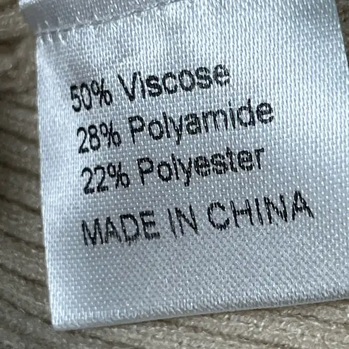 ZESICA RIBBED KNIT SWEATER MIDI DRESS OFF SHOULDER WOMEN XL BEIGE/CREAM NEW A57 White