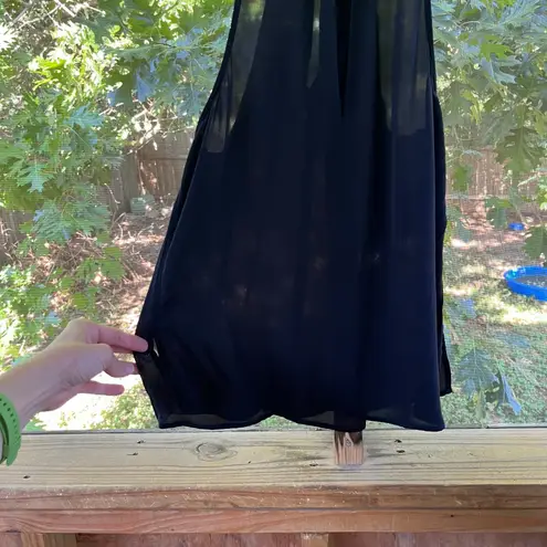 ALC Frank A.L.C Women's Black 100% Silk Moran Keyhole Blouse Size 2