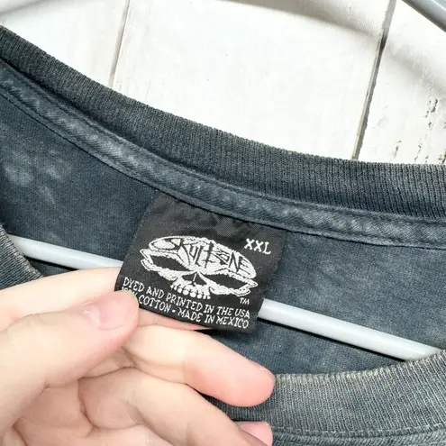 Vintage 2005 Skullbone Unisex 2XL 3D Skull Stacked Tie Dye Blue Y2K Men’s Size XXL