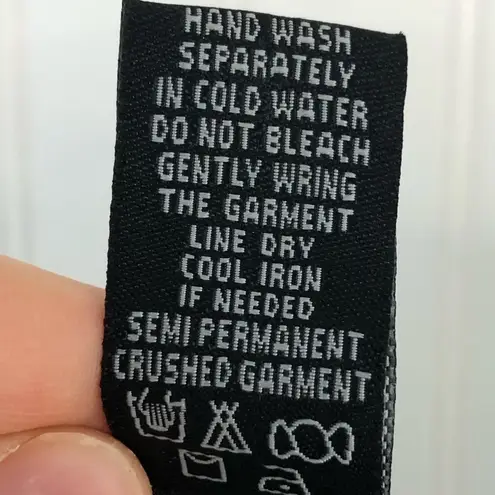 Heart Moon Star Brown and Green Ruffle Sleeve Silk Mai Tie Top Size M