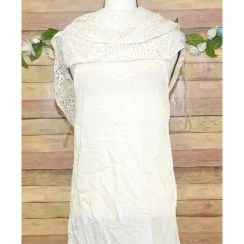 Kori America Sleeveless Croquet Ivory Mini Dress Ladies L Lined Boho Cottage