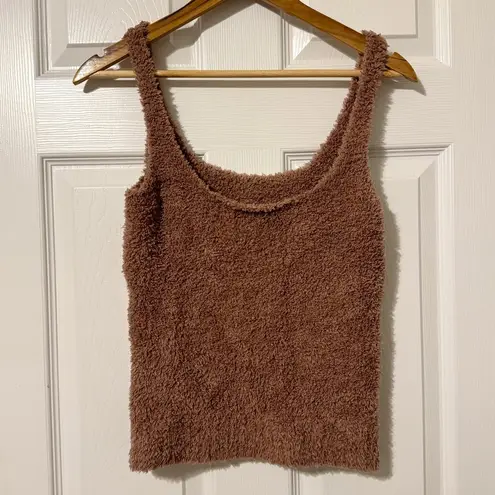 SKIMS  Cozy Knit Tank Size Large XL Brown NWOT Neutral Boucle Soft Comfy