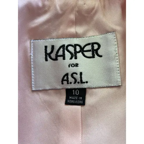Vintage 90s Kasper ASL Skirt Suit Size 10 Pink 3 Piece Camisole Skirt Jacket