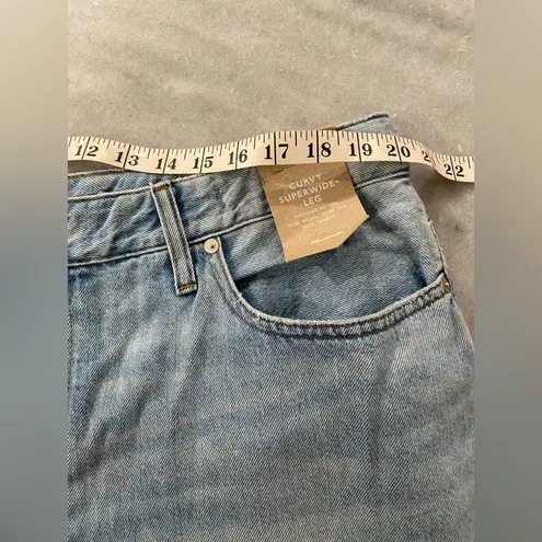 Madewell NWT  Size 33P Curvy Super Wide Leg Cotton Denim High Waist Jeans