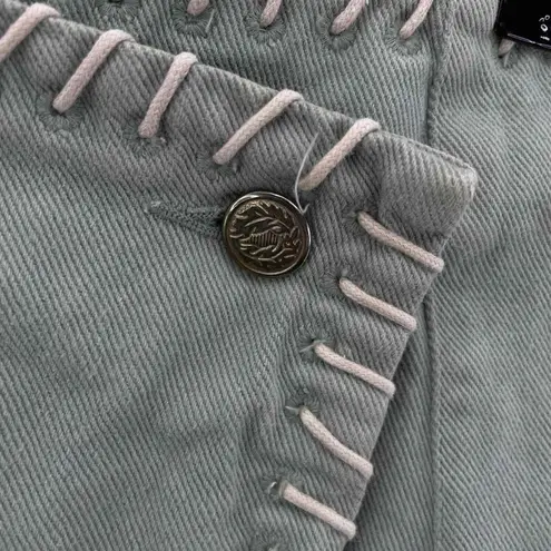 Vintage Cambridge Dry Goods Company Wrap Skirt Sz 0 Green Cotton Contrast Stitch