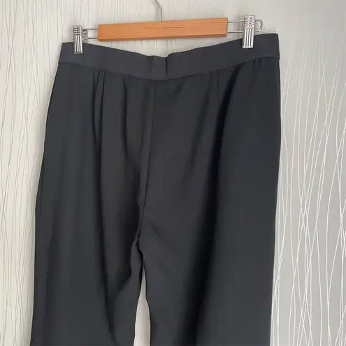 Akris Women's Wool Black Dress Pants Size 10 Straight Leg