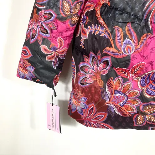 Avec Les Filles Reversible Thermal Hooded Puffer Jacket Paisley Olive XL NEW