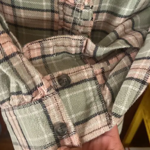 Isabel Marant Étoile Awendy Green Plaid Ruffle Button Down Flannel Shirt RARE