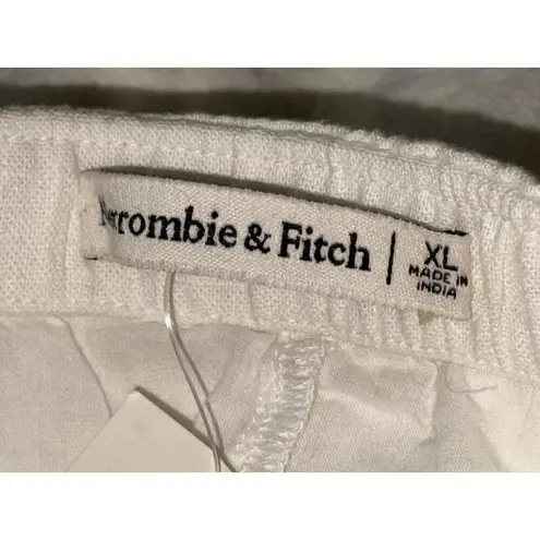 Abercrombie & Fitch NWT  Off White Ivory Linen Cotton Mini Skirt Skort Size XL - Image 4