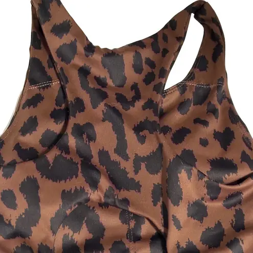 Allfenix Cheetah Leopard Longline Sports Bra Brown Black Size Small