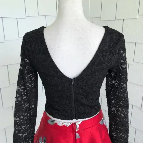 City Studio Women's Black/Red Top/Skirt Two Piece Mix & Match Set sz Jr's 3