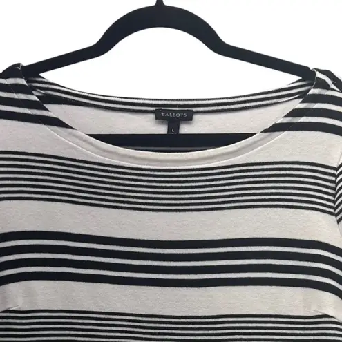 Talbots  Womans Blouse Size L Bell Sleeve Nautical Preppy‎ Beach Vacation Travel