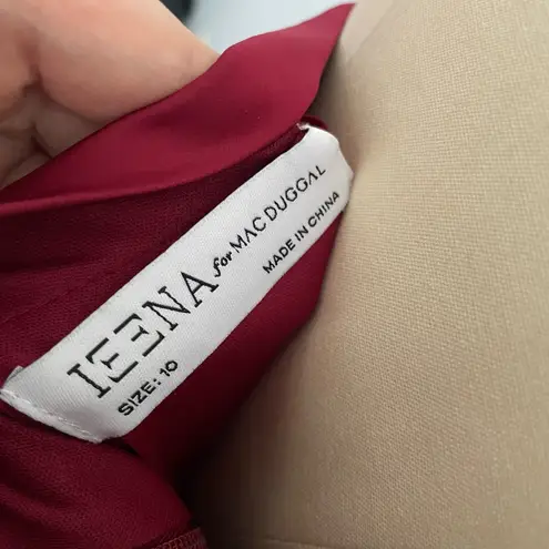 Mac Duggal One Shoulder Puff Sleeve Trumpet Gown- Size 10- Cranberry- NWT