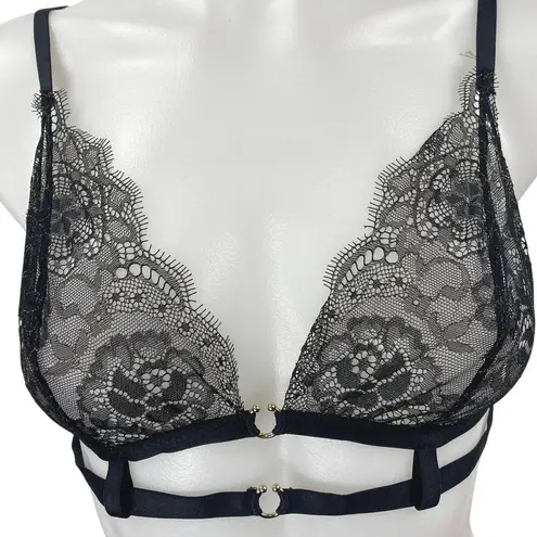 NEW Intimissimi Black Floral Lace Strappy Cami Camisole Lingerie Bra Top Sz 36B