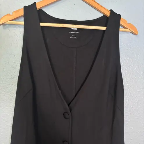Maeve Anthropologie Black Jersey Sleeveless Vest Top Size Small Preppy Old Money