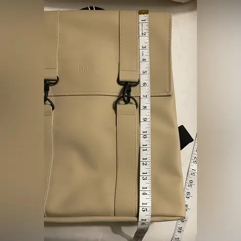 NWT Rain MSN Bag Signature Water Proof Backpack PU Fabric Color: Sand