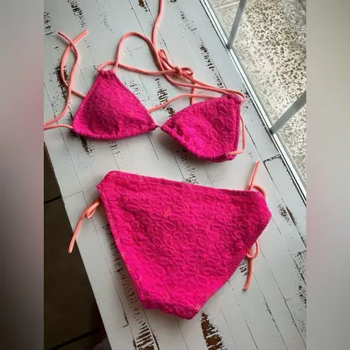 Victoria's Secret Victoria secret hot pink lace bikini set