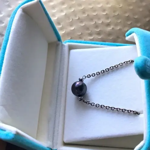 12mm Genuine Tahitian pearl/SS Necklace