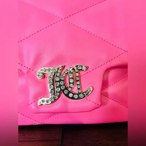 Juicy Couture  Pink Lemonade Quilted Crossbody Bag • Rhinestone JC Logo • NWT