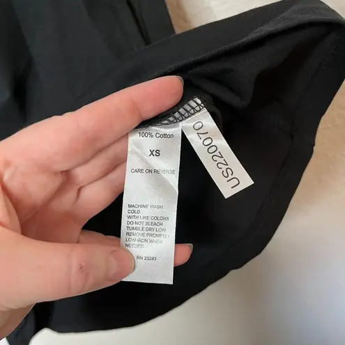 New York and Company Black Cotton tie knot T