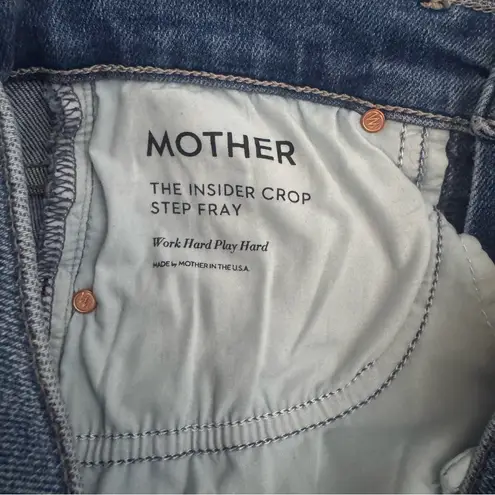 MOTHER The insider Crop Step Fray Jeans In Work Hard Play Hard Size 25 Blue