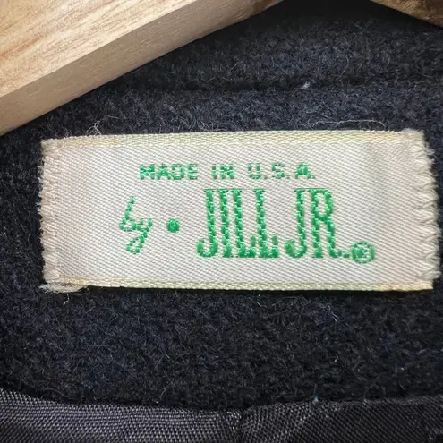 Jill Jr. MEDIUM American VINTAGE 70s Black Wool Blend Opera Over Trench Coat