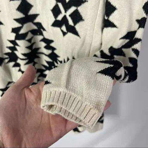 INC International Concepts White & Black Geometric Printed Knit Cardigan M Size M